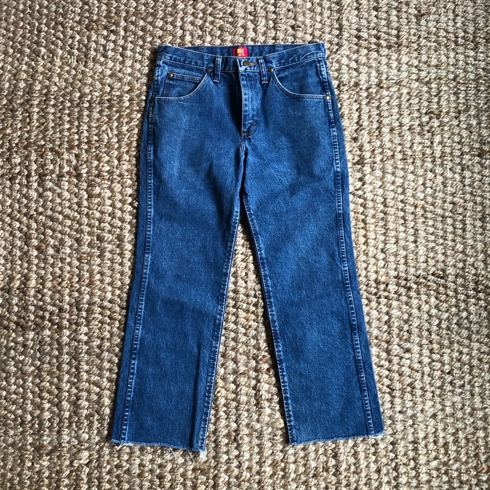 Vintage Wrangler High Waisted Cropped Straight Leg Jeans Size 30